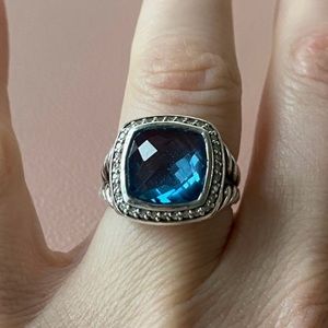David Yurman Blue Topaz Abion Ring 11mm